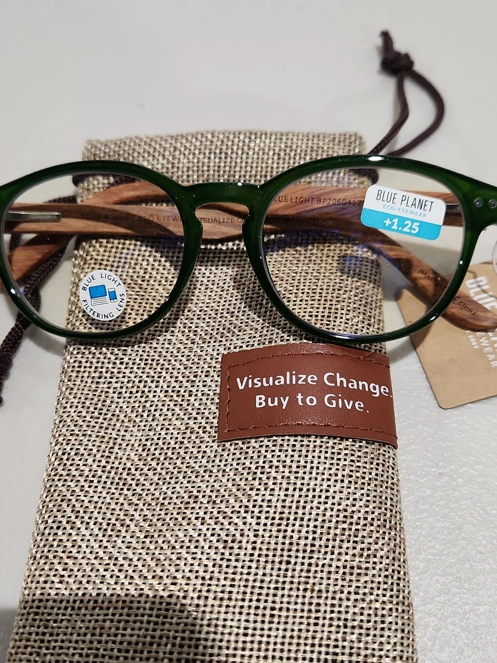 Blue Planet Eco Wear Blue Light Blocking Reading Glasses Cheaters +1.25 Natoma